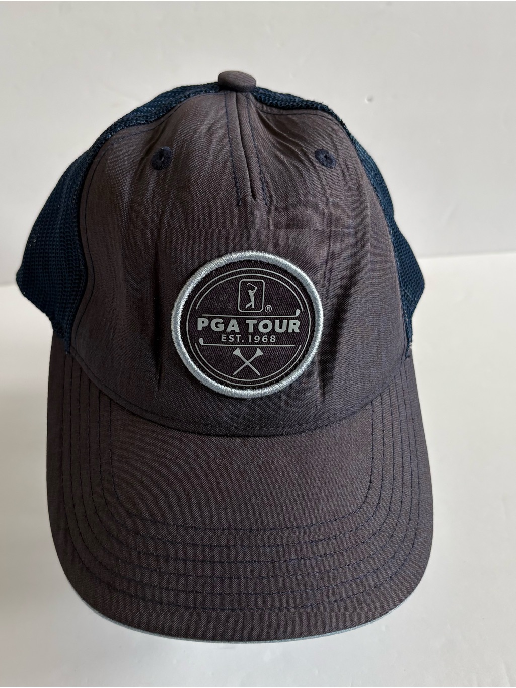 Pga Tour Dry-Fit Golf Hat Men Black Gray Pro-Series Lightweight Blue Mesh Back